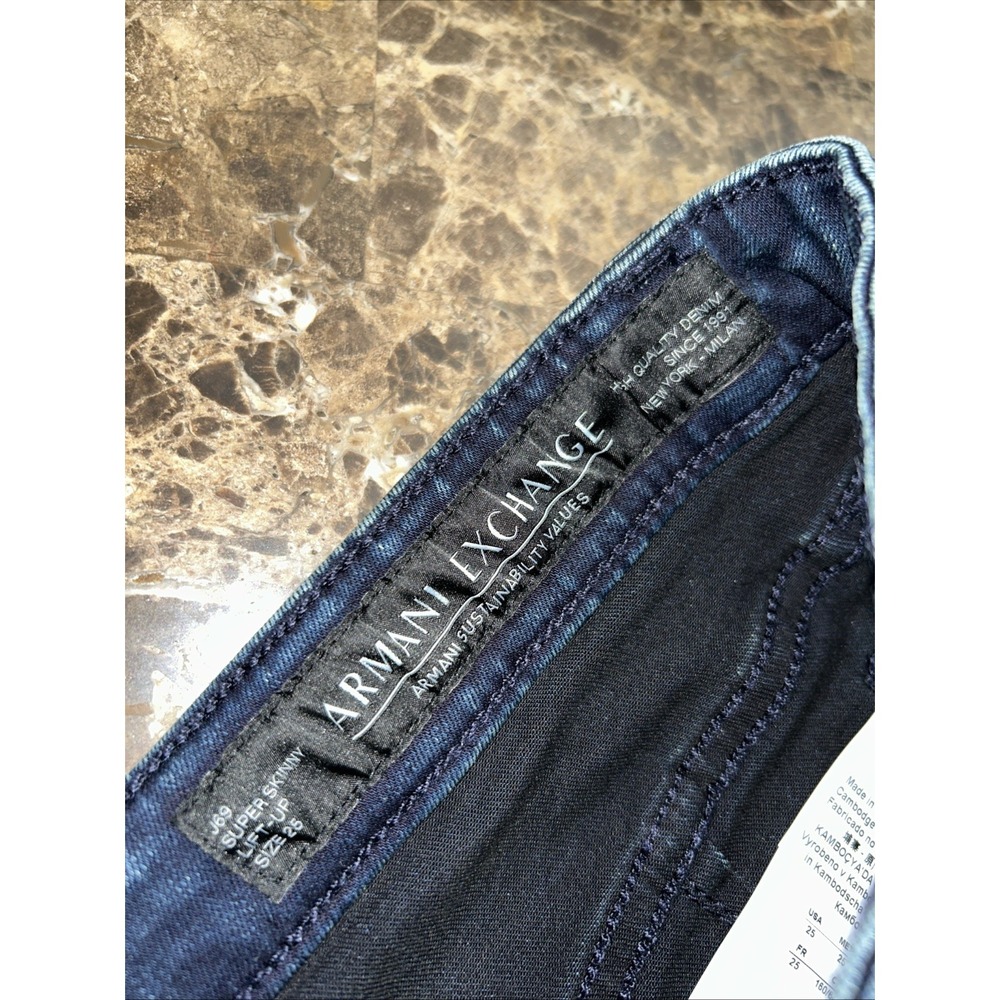 armani exchange AX Womens J69 Jeans Organic 25R Super Skinny Mid Rise 25x29.5 - Picture 8 of 11